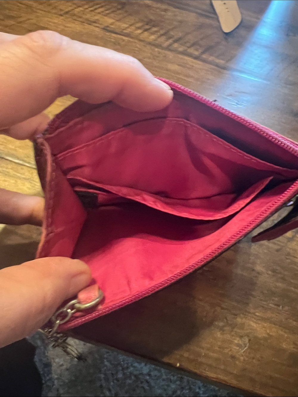Coach Poppy patent leather mini zip wallet magenta - Picture 6 of 6